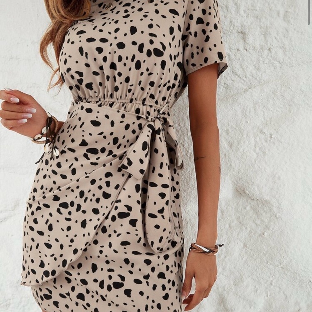 SHEIN Black and Cream Mini Dress